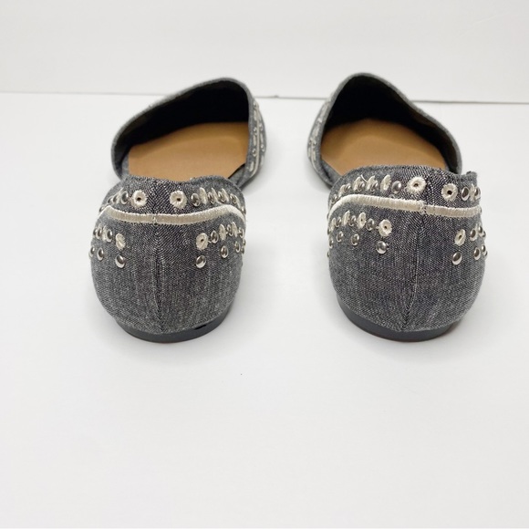Torrid Studded Chambray D'orsay Flats Gray Blue 9 Wide - Picture 5 of 7
